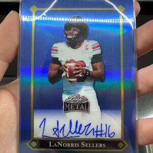 LaNorris Sellers Leaf Metal Autographed card 12/20